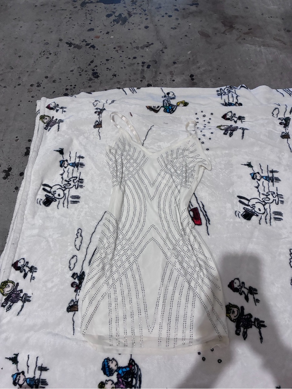 Luxe White Beaded V-Detail Strappy Mini Dress